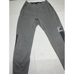 Adidas Mens Basketball Club Joggers Gray Athletic Sweatpants Size Large b3